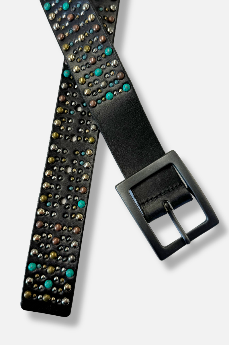 Multicolor Stud Belt - Black 