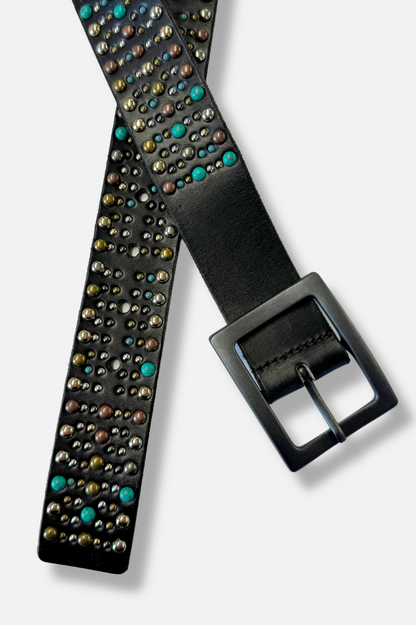Multicolor Stud Belt - Black 