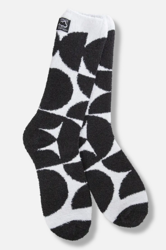 Cozy Cali Geo Socks - Black & White 