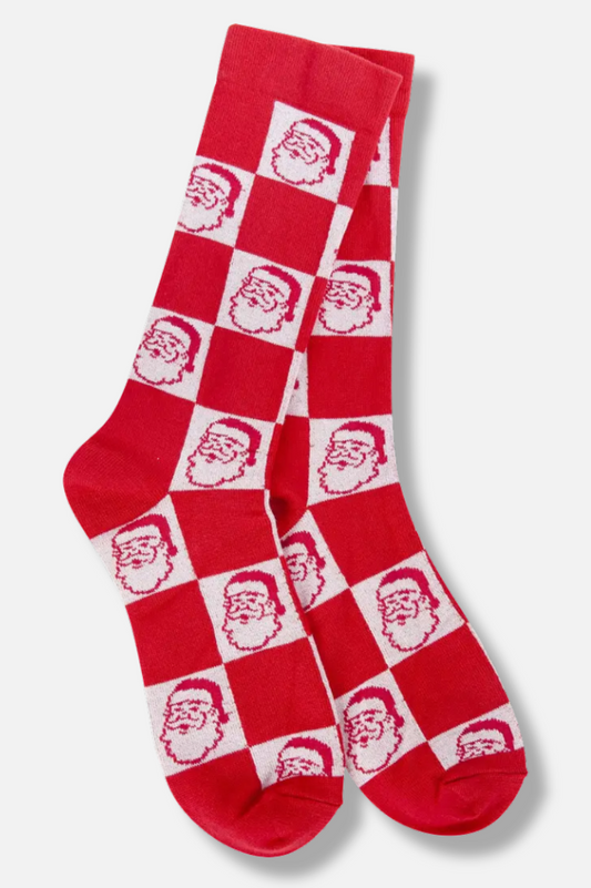 Holiday Santa Socks - Red