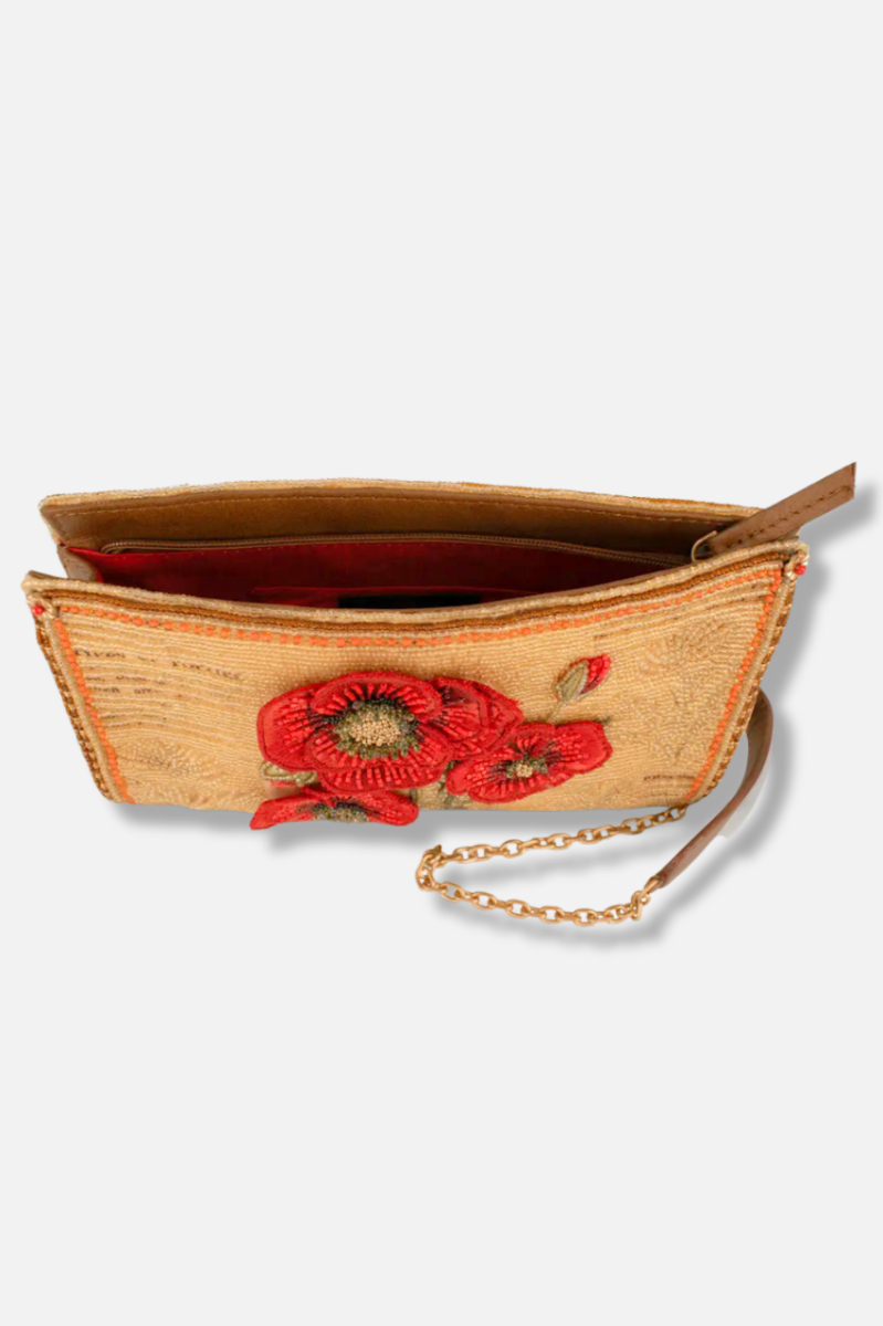 Pure Poppy Beaded Floral Crossbody Bag