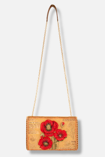 Pure Poppy Beaded Floral Crossbody Bag
