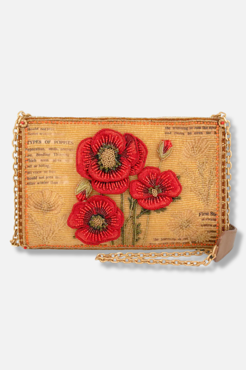 Pure Poppy Beaded Floral Crossbody Bag