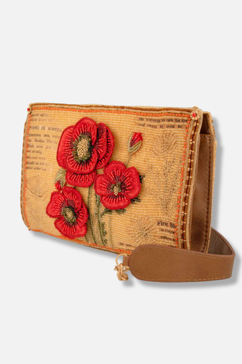 Pure Poppy Beaded Floral Crossbody Bag