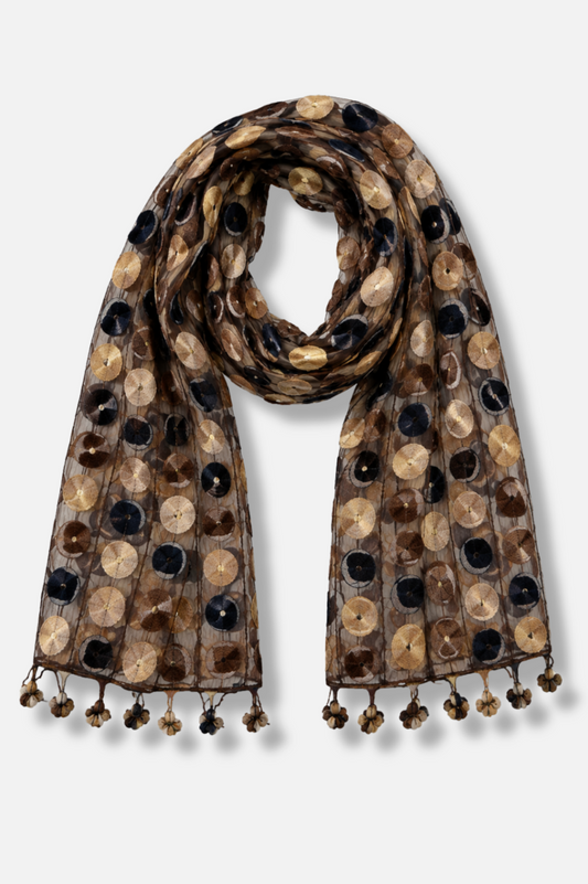 Polka Dot Neutral Scarf