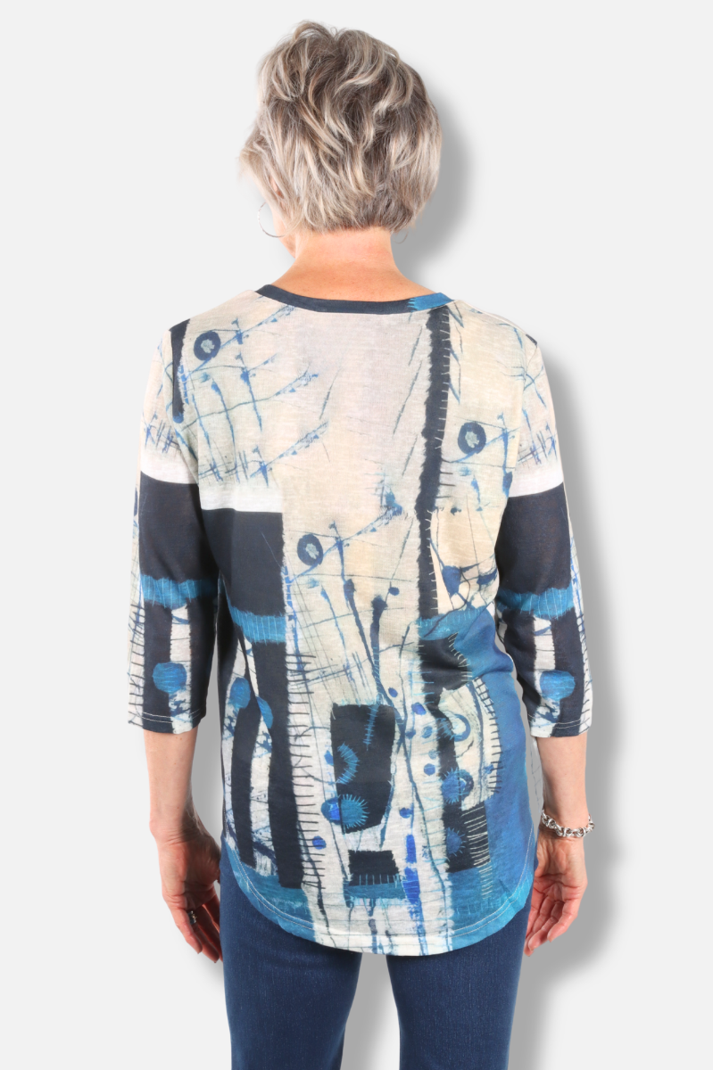 V-Neck Tee - Blue 