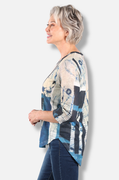 V-Neck Tee - Blue 
