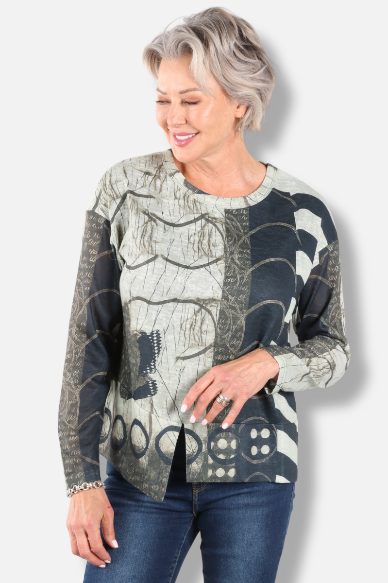 Slit Detail Top - Circles 