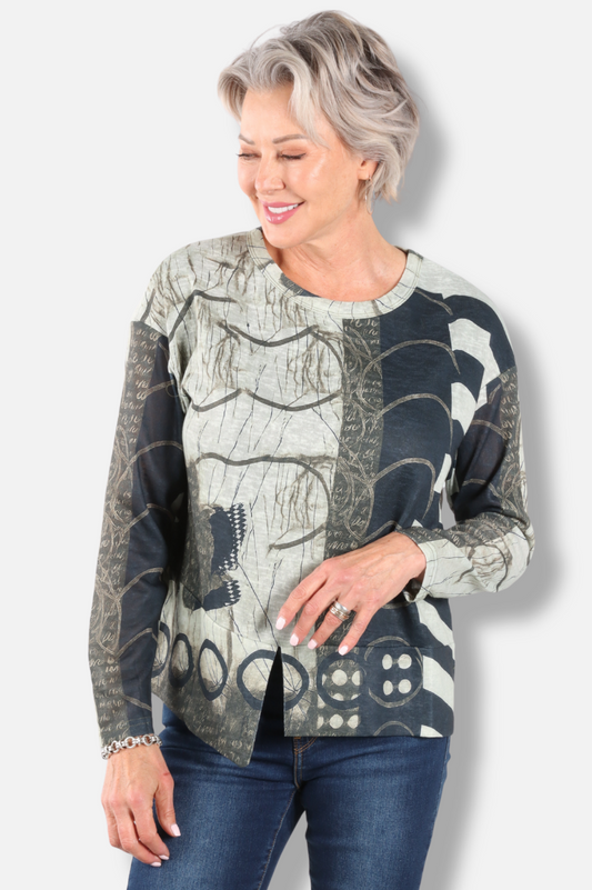 Slit Detail Top - Circles 