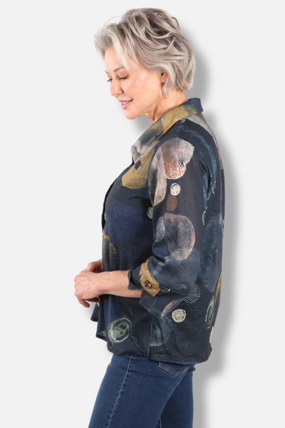 Button Front Shirt - Blue