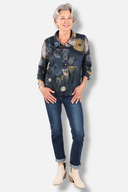 Button Front Shirt - Blue