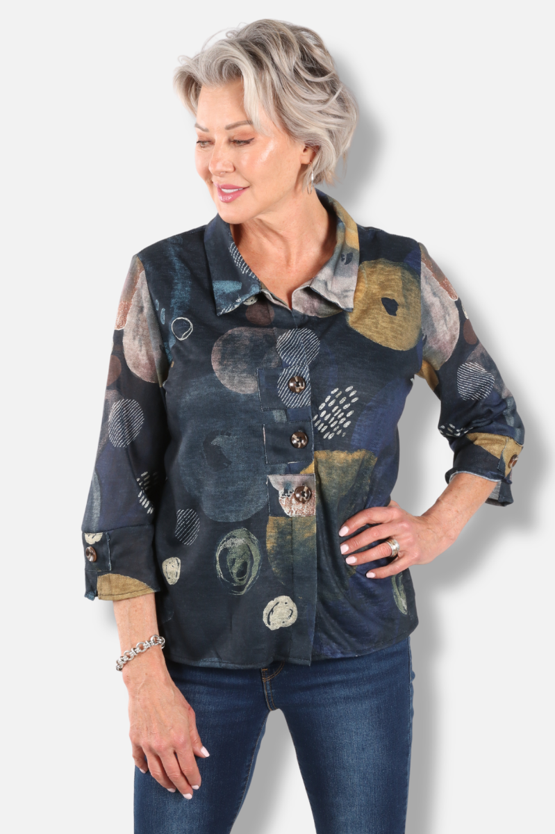 Button Front Shirt - Blue