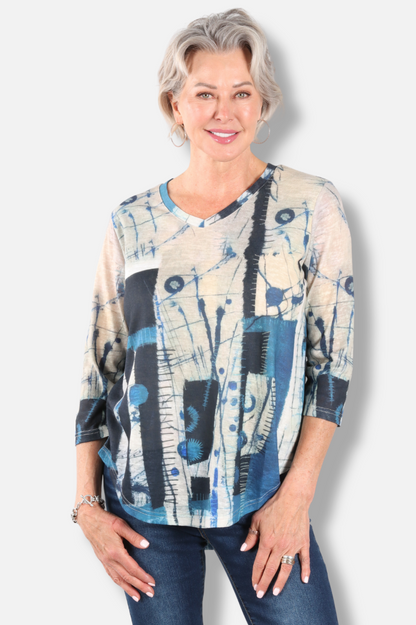 V-Neck Tee - Blue 