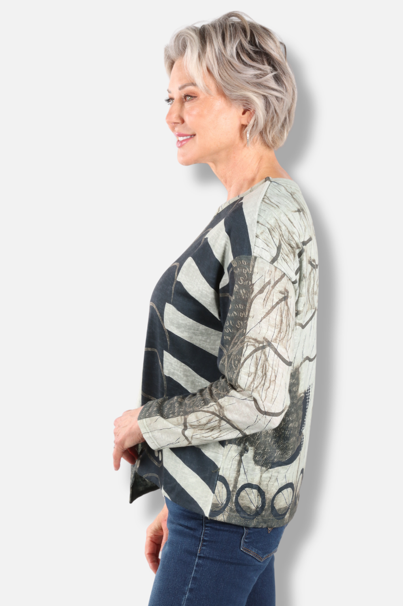 Slit Detail Top - Circles 