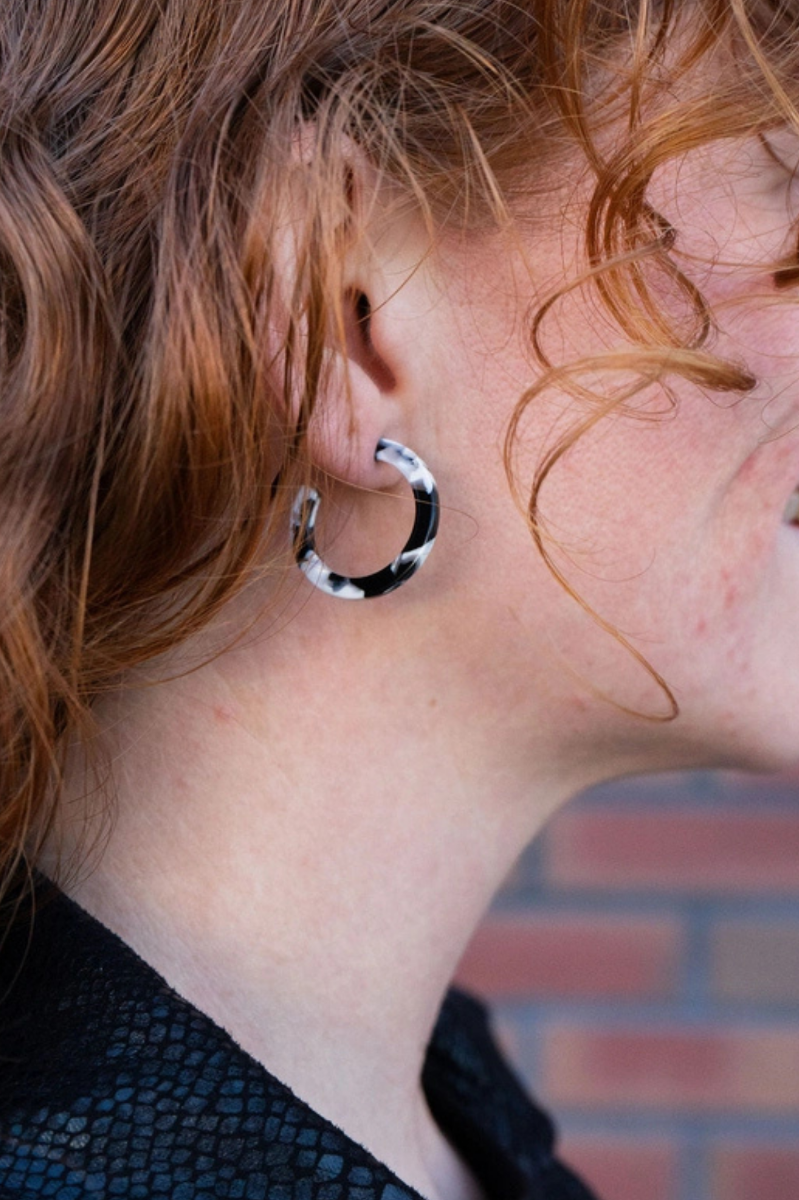 Cam Mini Hoops - Black & White 