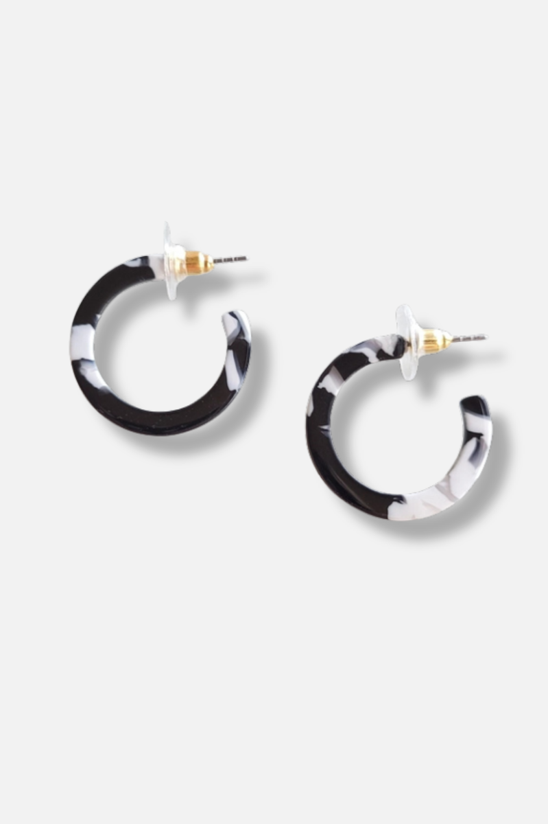 Cam Mini Hoops - Black & White 