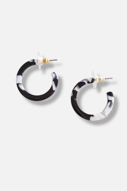 Cam Mini Hoops - Black & White 