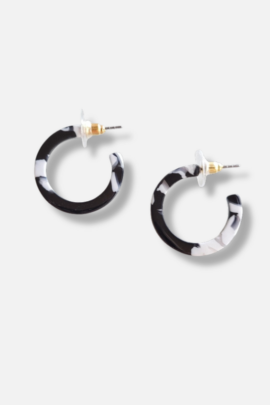 Cam Mini Hoops - Black & White 