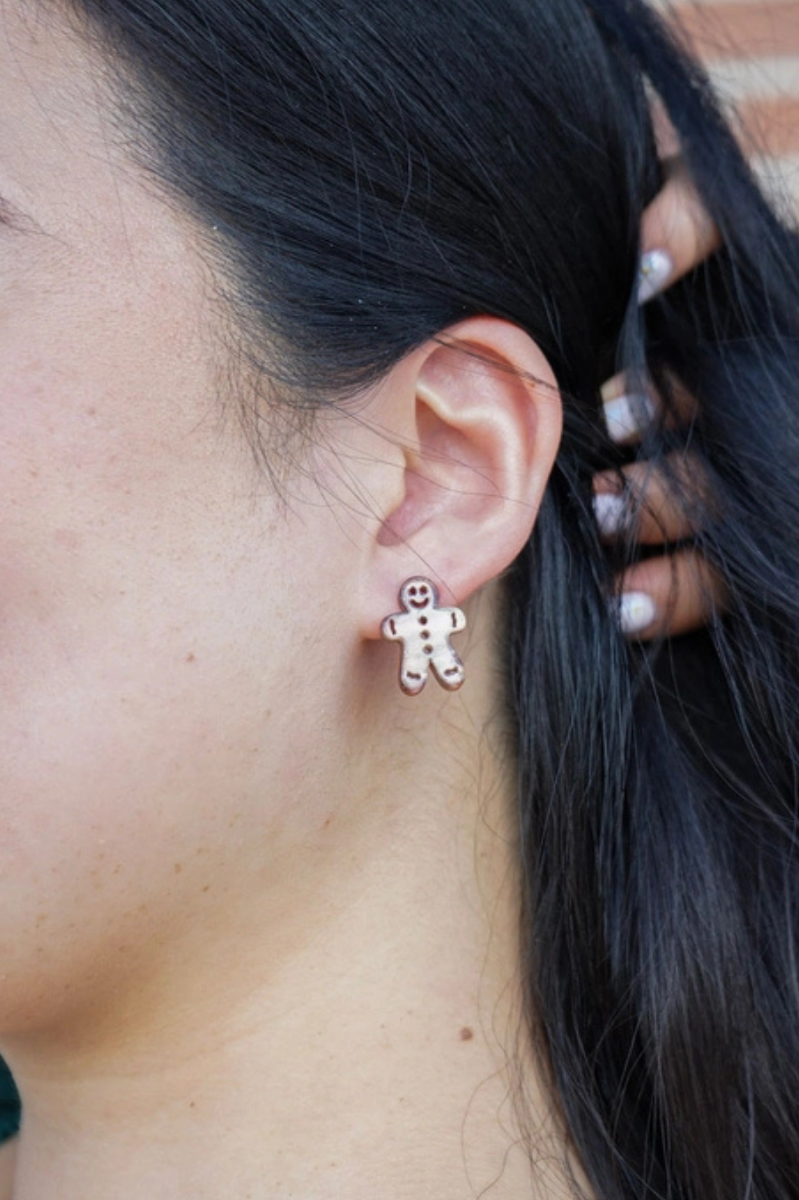 Holiday Gingerbread Earring - Brown Shimmer