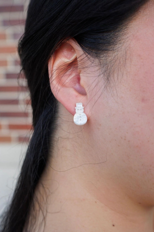 Snowman Studs - White 