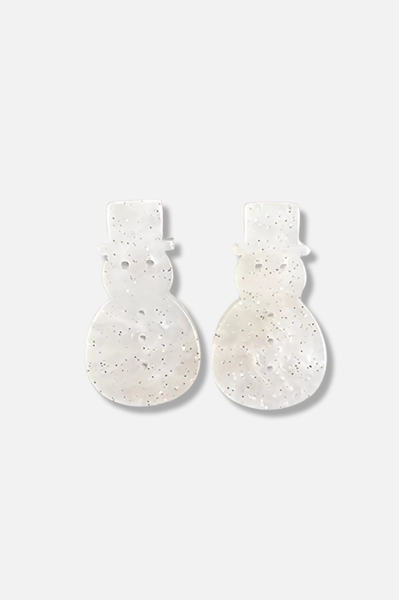 Snowman Studs - White 