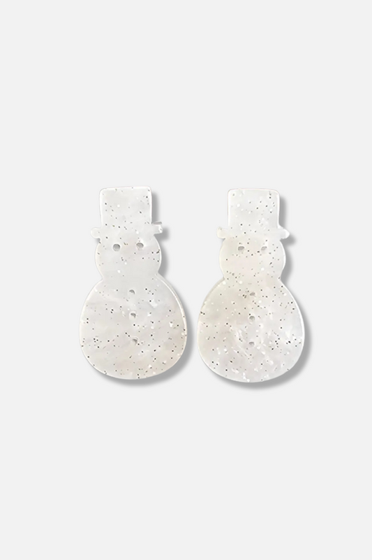 Snowman Studs - White 