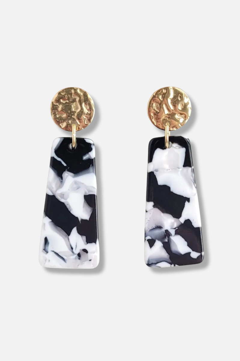 Mia Mini Earring - Black & White