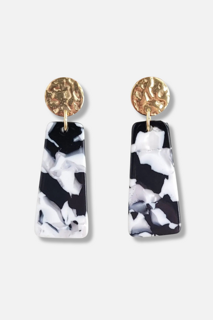 Mia Mini Earring - Black & White