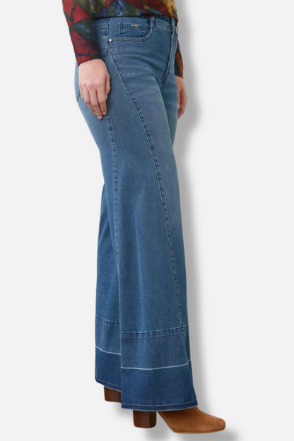 Suzanne Wide Leg Denim - Medium Blue 