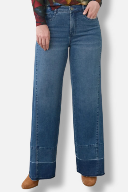 Suzanne Wide Leg Denim - Medium Blue 