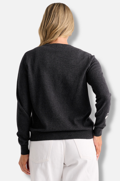 Peek A Boo Cat Cardigan - Charcoal 