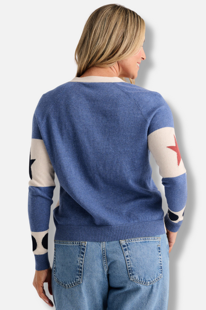 Stars & Spots Cardigan - Waxpaper 