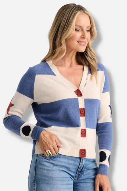 Stars & Spots Cardigan - Waxpaper 
