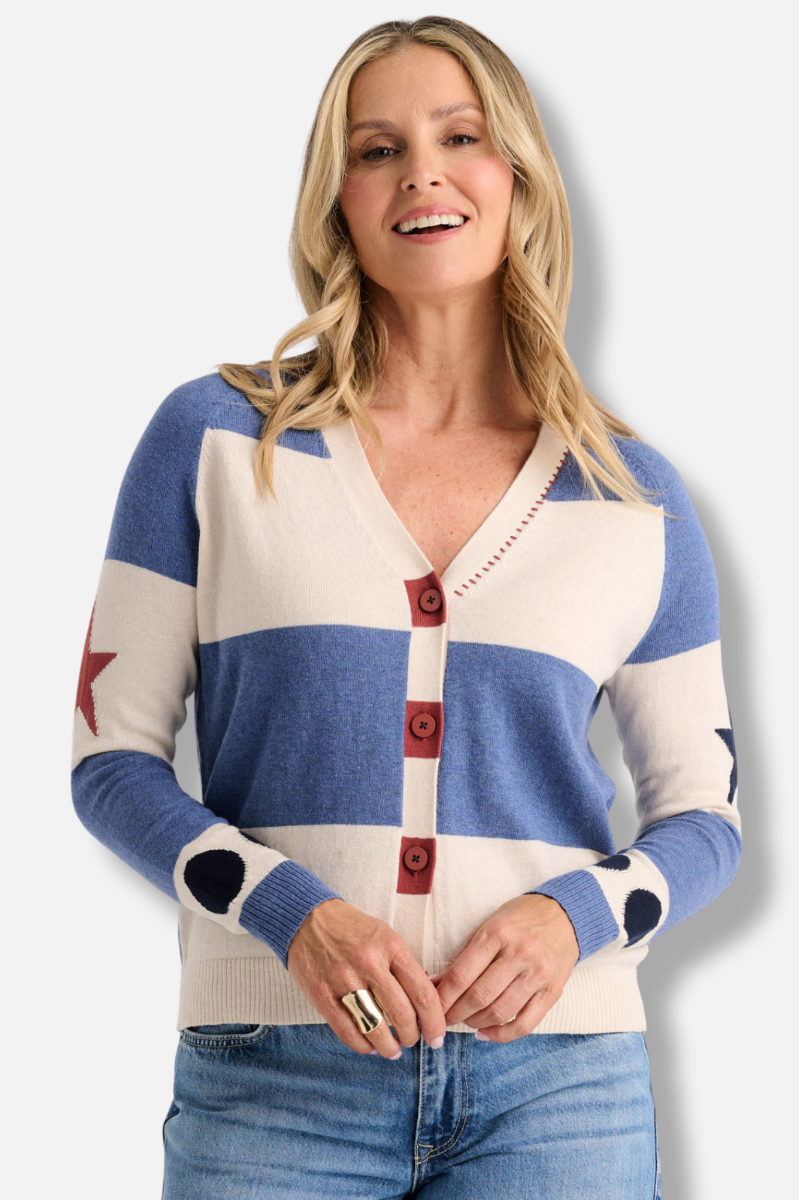 Stars & Spots Cardigan - Waxpaper 