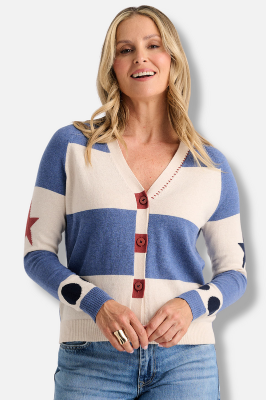 Stars & Spots Cardigan - Waxpaper 