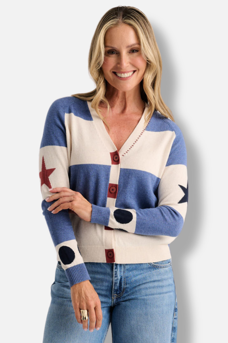 Stars & Spots Cardigan - Waxpaper 