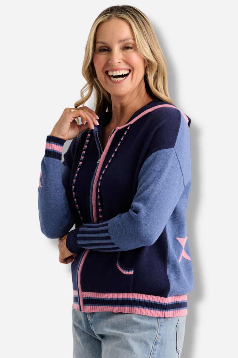 Stars Zip Hoody - Ink 