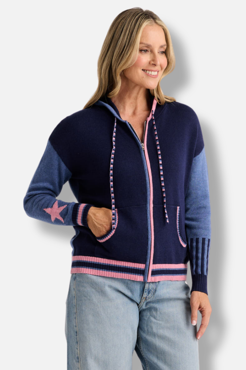 Stars Zip Hoody - Ink 