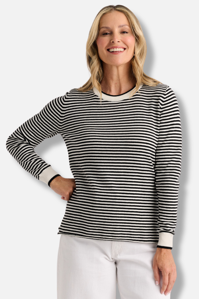Everday Stripe Sweater - White