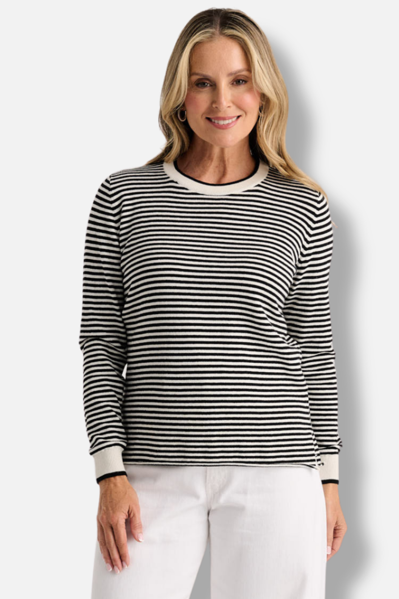 Everday Stripe Sweater - White