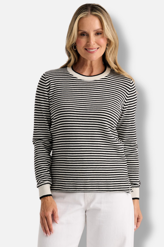 Everday Stripe Sweater - White