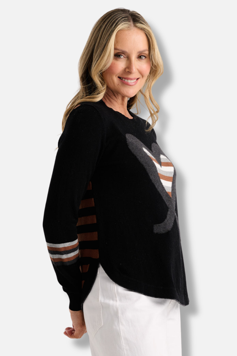 I Heart You Sweater - Black 