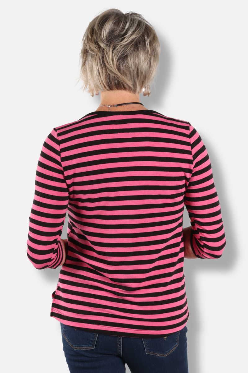 Striped Tee - Fuchsia 