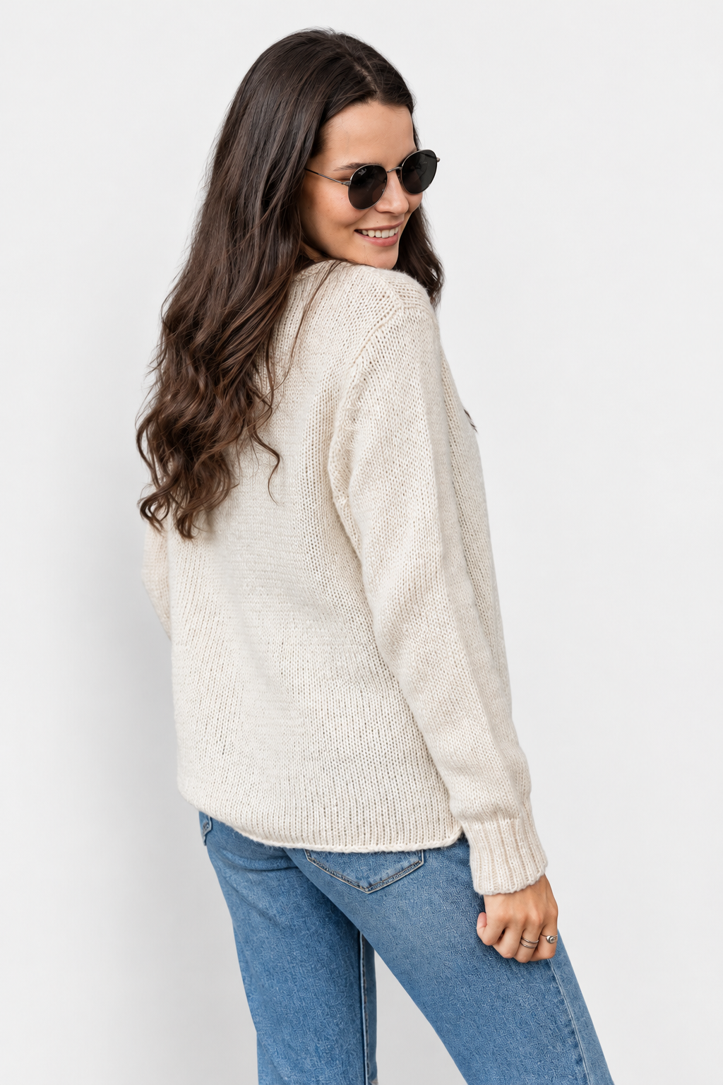 Merry Cocktail Crew Sweater - Moon Red & Kale