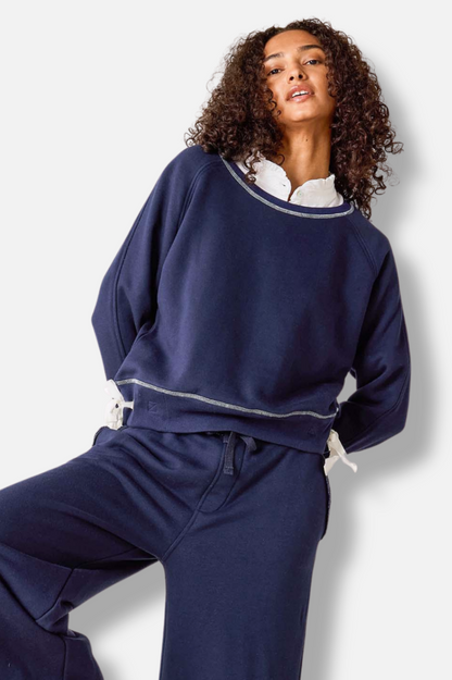 Frenchie Tie Side Crew - Cadet Blue