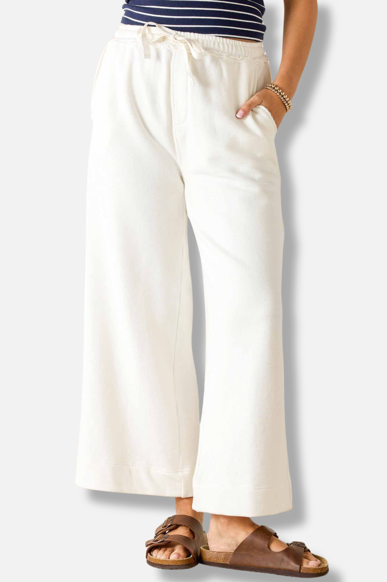 Frenchie Wide Leg Pant - White