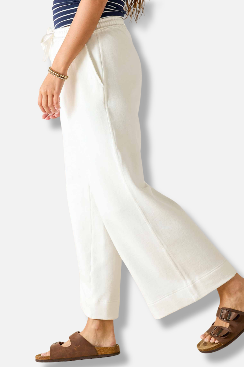 Frenchie Wide Leg Pant - White