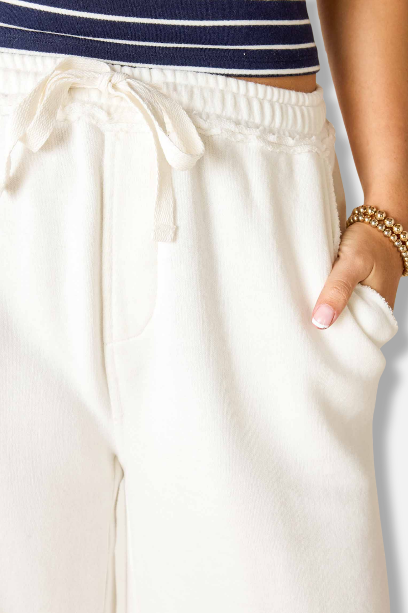 Frenchie Wide Leg Pant - White
