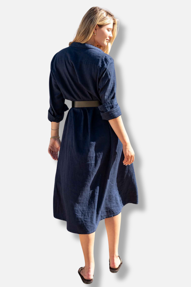 Hermosa Shirtdress - Navy