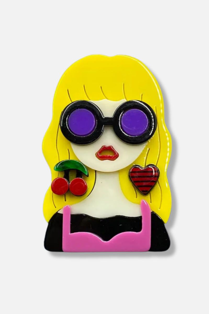Sweetheart Sally Brooch - Yellow 